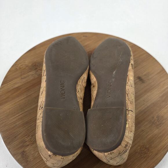 Vionic Shoes Womens Size 7 Cork Pointed Toe Flats Slip-On Orthotic Comfort - Picture 12 of 14
